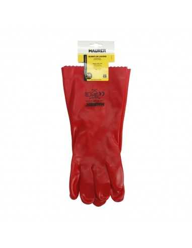 Guantes Pvc Rojo 35 cm. (Par)