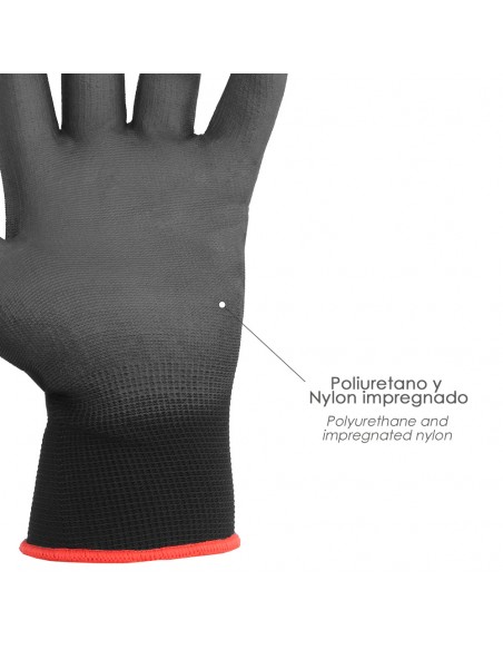 Guantes Poliuretano / Poliester Impregnado  6" (Par)