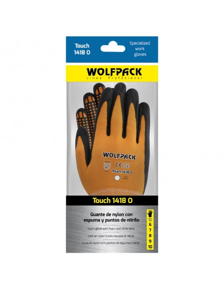 Guantes Nylon Con Palma En Foam y Puntos Nitrilo Touch 7" (Par)