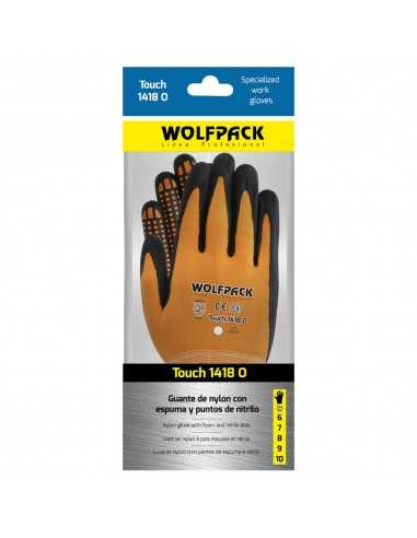 Guantes Nylon Con Palma En Foam y Puntos Nitrilo Touch 8" (Par)