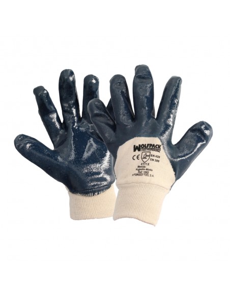 Guantes Nitrilo / Lona Pesados Nimax 8" (Par)