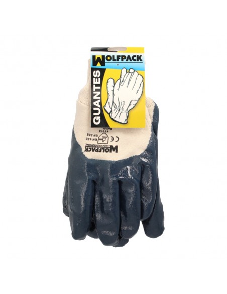 Guantes Nitrilo / Lona Pesados Nimax 8" (Par)
