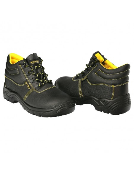 Botas Seguridad S3 Piel Negra Wolfpack  Nº 45 Vestuario Laboral,calzado Seguridad, Botas Trabajo. (Par)