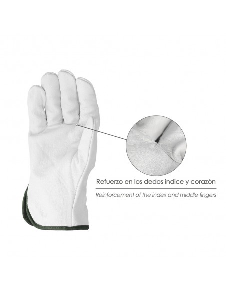Guantes Piel FLOR  11" C/Colgador (Par)