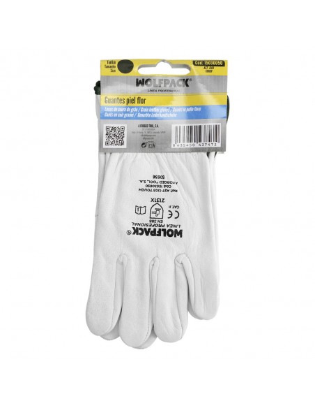 Guantes Piel FLOR  11" C/Colgador (Par)