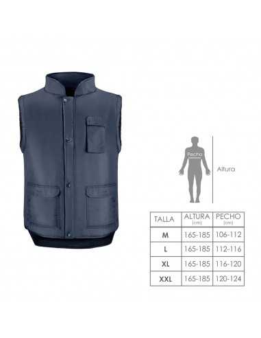 Chaleco Multibolsillos Azul  Xl, Chaleco Poliester Con 3 Bolsillos Esteriores y Uno Interior, Chaleco Trabajo, Chaleco Laboral