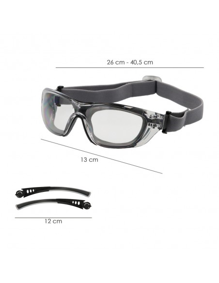 Gafas de Seguridad Acolchadas Cristales Transparentes Con Patillas o Goma Elastica.  Patillas Engomadas EN/166