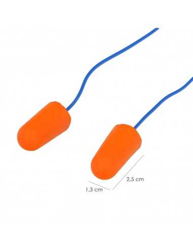 Tapón Espuma Para Oídos 2 Tapones Con Cordon Snr 31Db Trabajar, Dormir, Estudiar, Leer, Viajar, Ronquidos, Proteccion Auditiva
