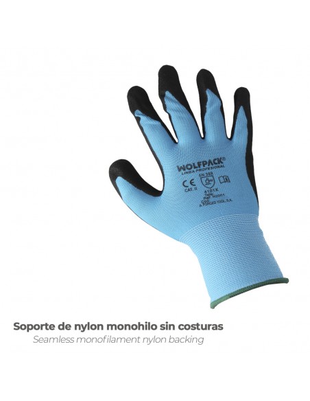 Guantes Nitrilo Reforzado Impregnado Talla 9" (Par)