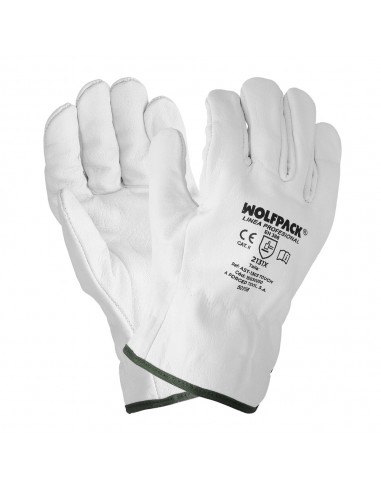 Guantes De Trabajo De Piel Flor De Vacuno, Proteccion Laboral, Riesgos Mecanicos, Guantes De Seguridad De Cuero. Talla 9" (Par)