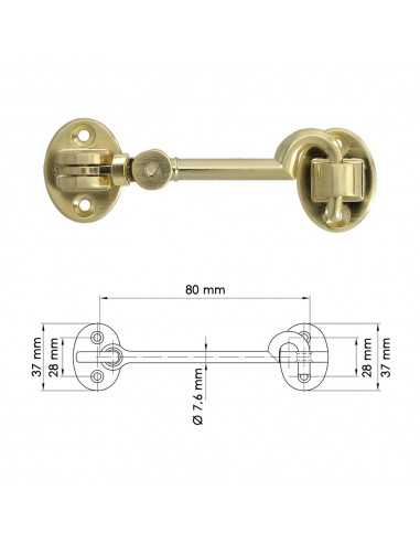 Aldabillas   Multiusos Reforzada Con Tornillos 100 Mm Latón Pulido