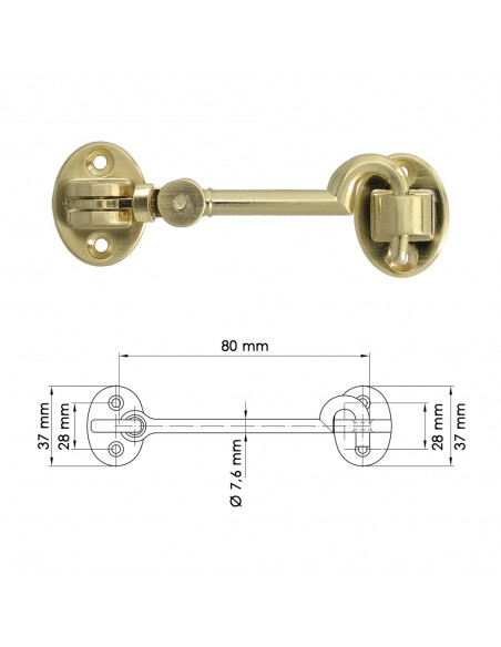 Aldabillas   Multiusos Reforzada Con Tornillos 100 Mm Latón Pulido