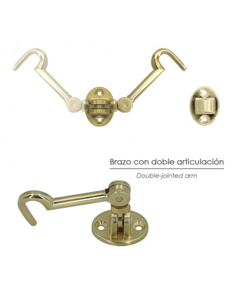 Aldabillas   Multiusos Reforzada Con Tornillos 100 Mm Latón Pulido