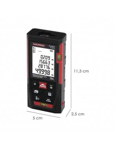Medidor Laser 10 Funciones 50m Funciona Con 2 Pilas AAA (No Incluido)