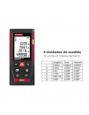 Medidor Laser 10 Funciones 50m Funciona Con 2 Pilas AAA (No Incluido)