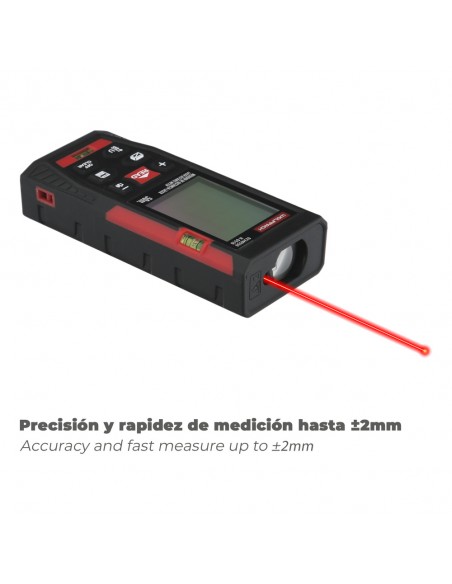 Medidor Laser 10 Funciones 50m Funciona Con 2 Pilas AAA (No Incluido)