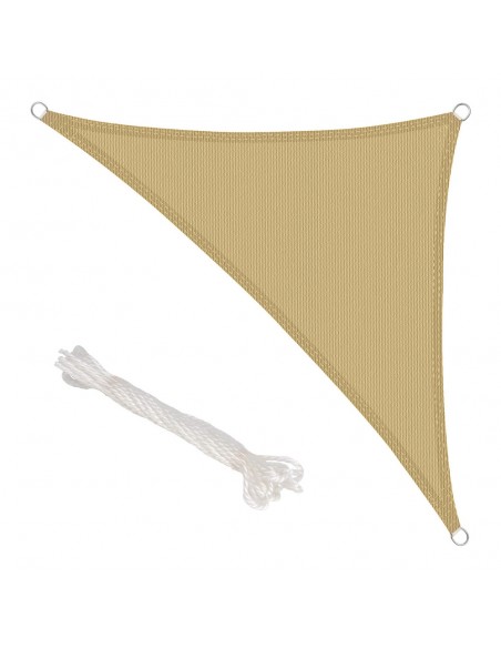 Toldo Vela Sombra Jardin Triangular Beige 5,0 x 5,0 metros.