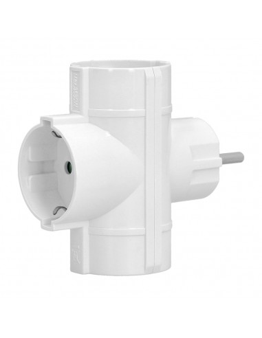 Adaptador Triple Schuko 16 A 250 V.