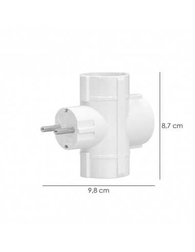 Adaptador Triple Schuko 16 A 250 V.