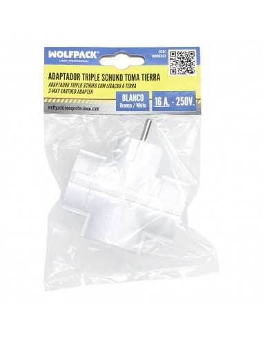 Adaptador Triple Schuko 16 A 250 V.