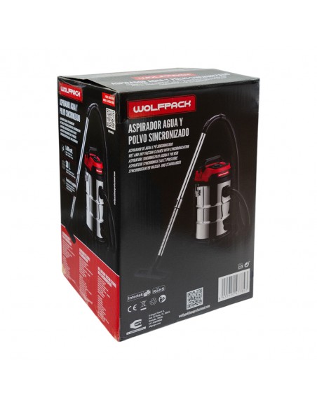 Aspirador Inoxidable 30 Litros / 1400 Watt. Interruptor Sincronizado.
