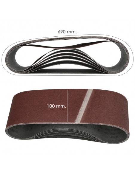 Lija Recambio Banda 100 x 690 mm. Grano 40 (6 Piezas)