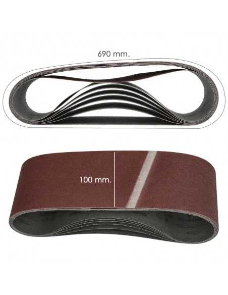 Lija Recambio Banda 100 x 690 mm. Grano 180 (6 Piezas)