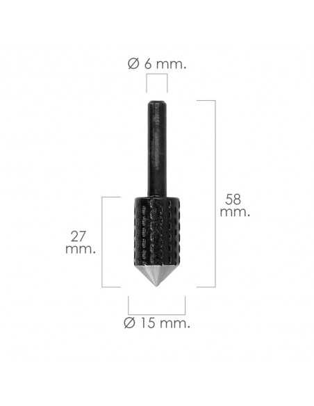 Fresa Rotativa Madera Para Vaciado Ø 15 mm. Para Taladro / Fresadora